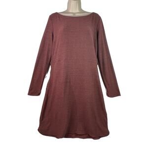 Toad & Co Intermosso Dress Long Sleeve Cutout Knee Length Cinnamon Womens Large